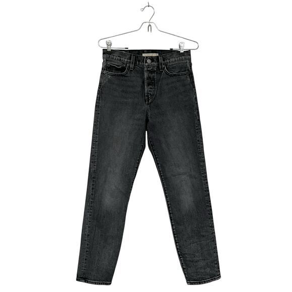 Levi’s WEDGIE STRAIGHT FIT WOMENS JEANS Well-Worn Black Button Fly Size 26 - Picture 1 of 7
